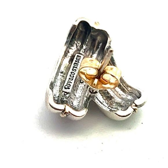 Tiffany & Co Estate Earrings 14k Yellow Gold + Sterling Silver TIF830 - Picture 3 of 7